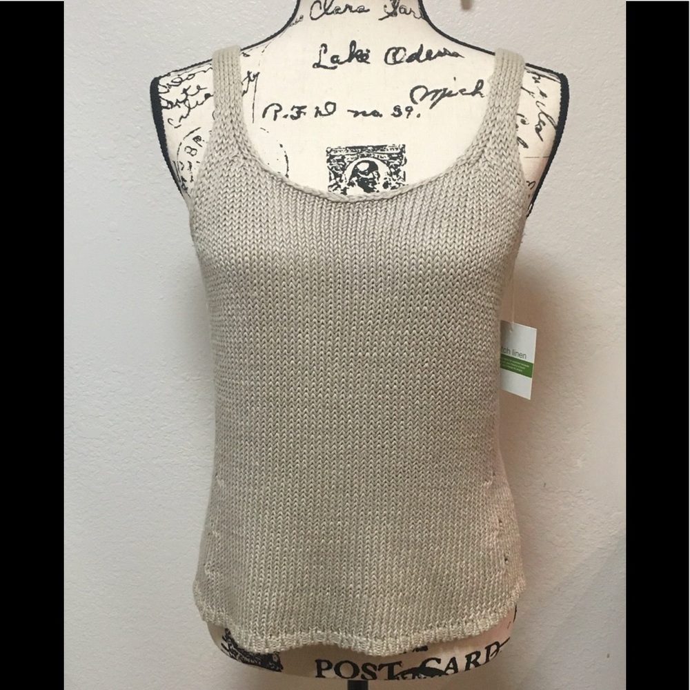 New Gap knitted stretch linen tank